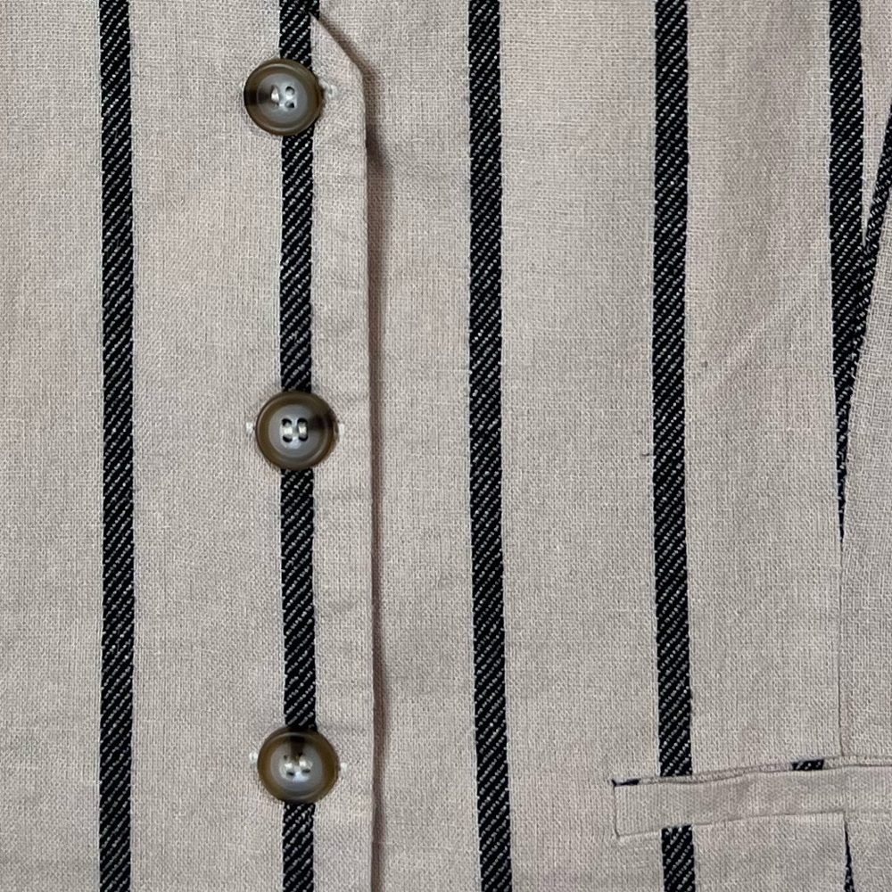 Tahari Beige and Black Linen Blend Vest size L - Picture 12 of 12